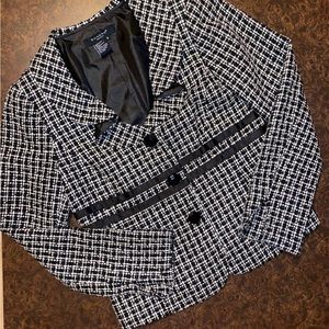Sondro black & white ribbon tweed jacket - size small
